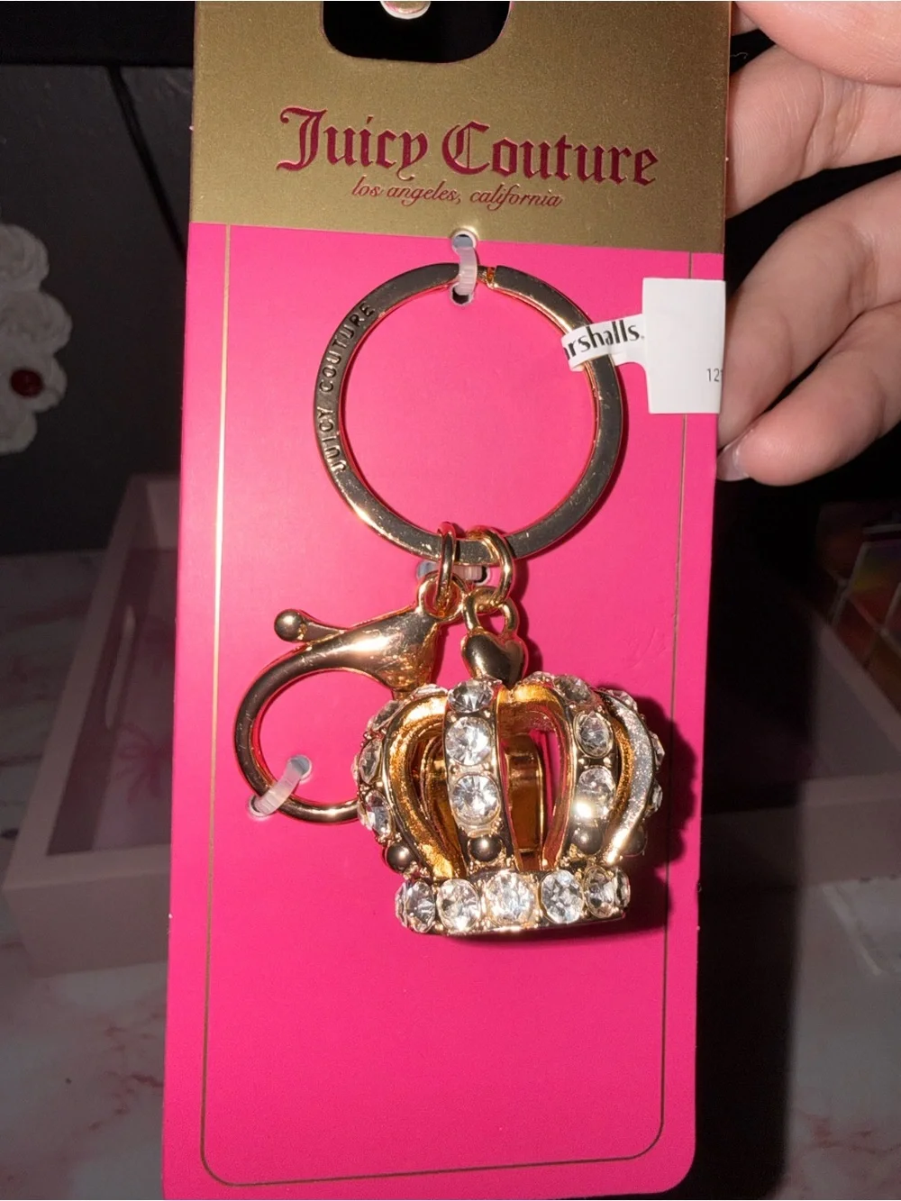 Juicy Couture Gold-Tone Crown Key & Bag Charm with Crystals